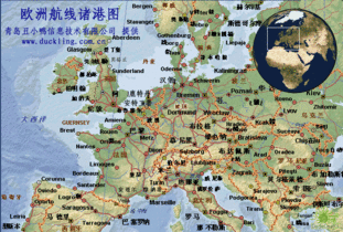 欧洲港口地图